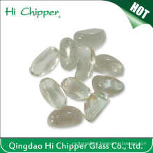 Clear Glass Gemstone Cashew Shape Fire Pit